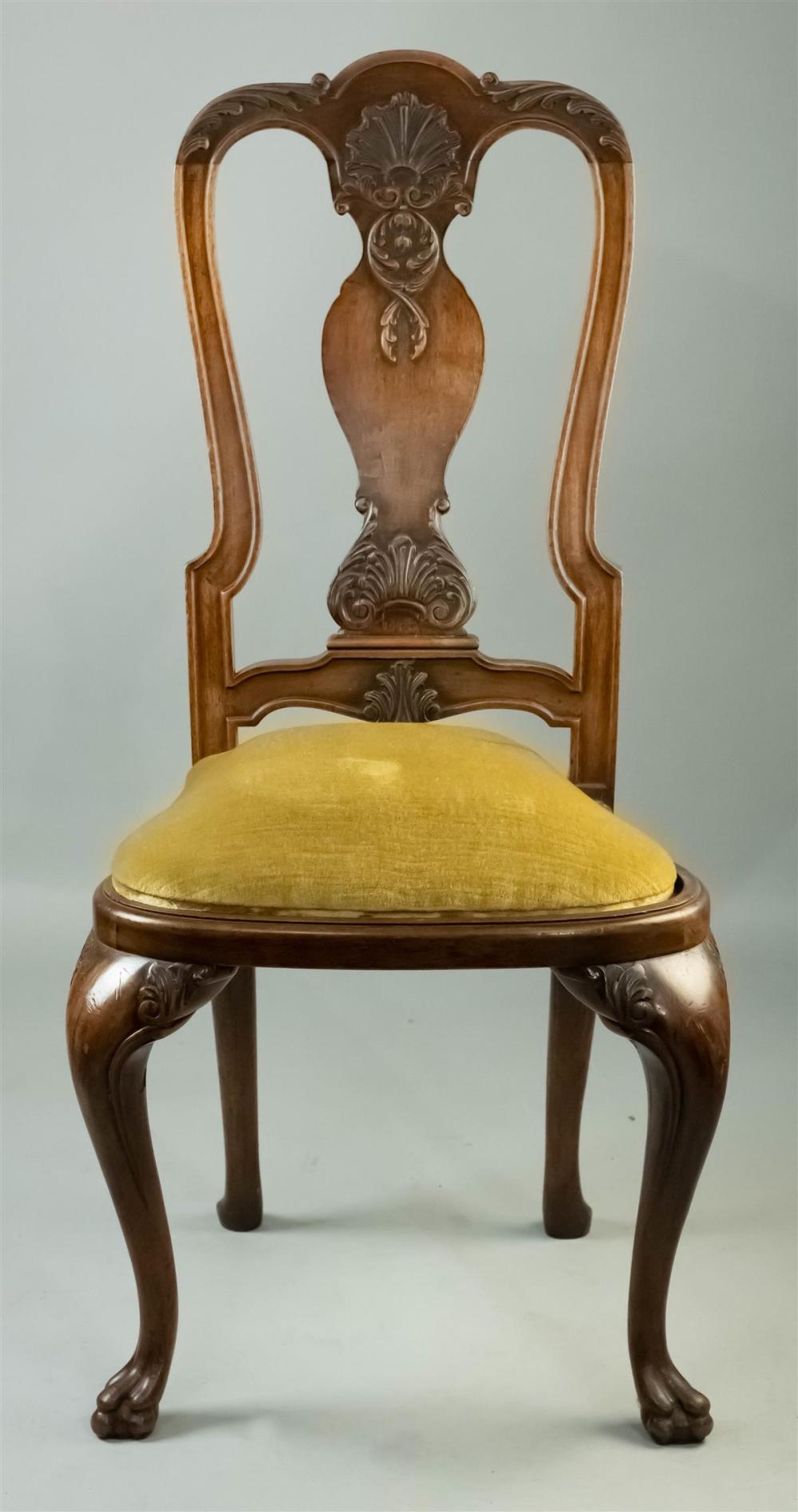 SET OF FOUR QUEEN ANNE STYLE WALNUT