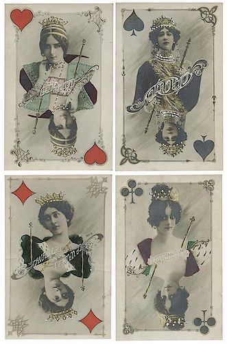SET OF FOUR QUEENS PLAYING CARD