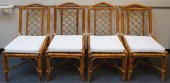 SET OF FOUR RATTAN, BAMBOO AND
