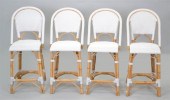 SET OF FOUR RATTAN BAR STOOLSS