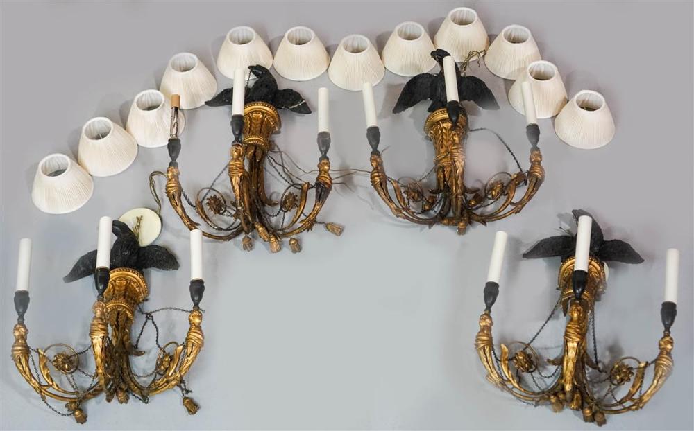 SET OF FOUR REGENCY, EBONIZED AND