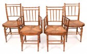 SET OF FOUR REGENCY RUSH-SEAT