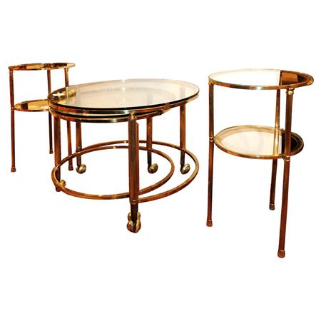 Set of Four Regency Style Brass and