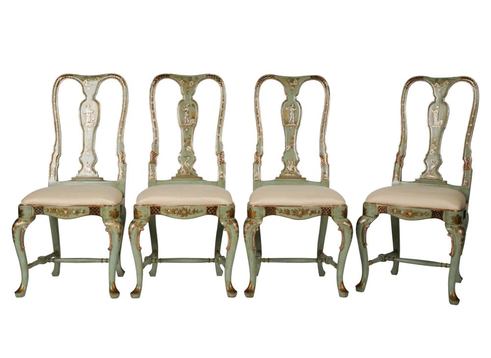SET OF FOUR ROCOCO-STYLE PAINTED