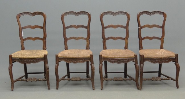 Set of four rush seat French