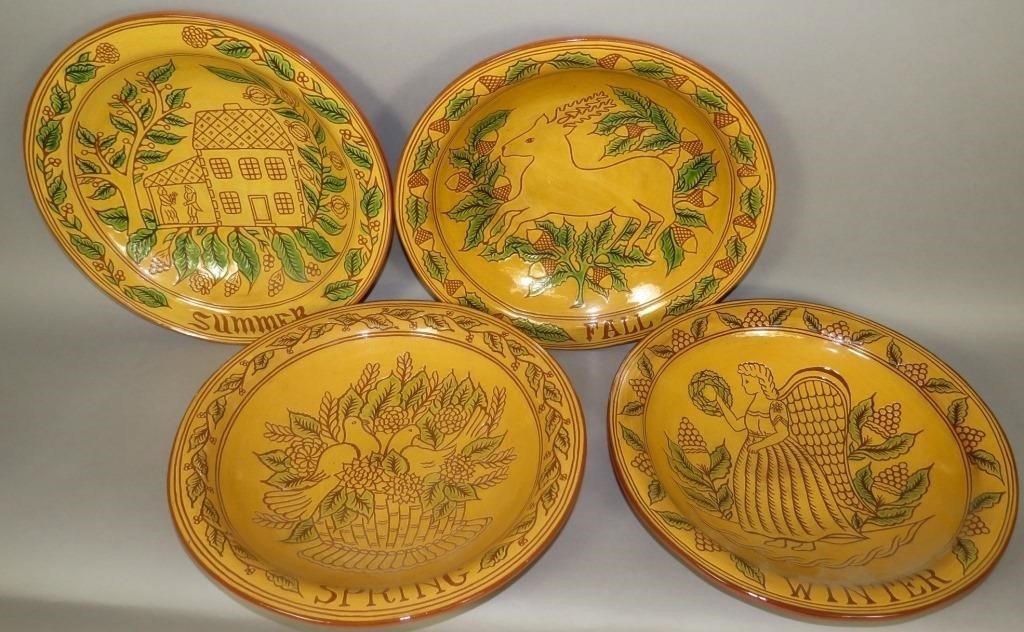 SET OF "FOUR SEASONS" SGRAFFITO