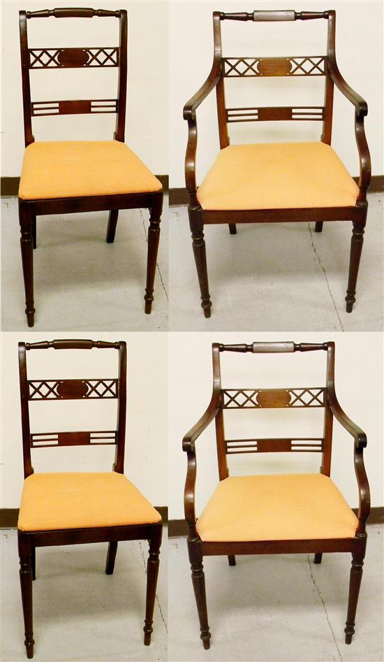 Set of four Sheraton style dining