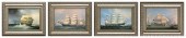 SET OF FOUR SHIP PORTRAIT LITH