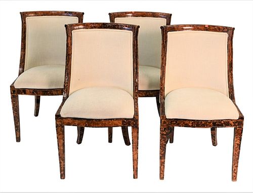 SET OF FOUR SIDE CHAIRS, HAVING