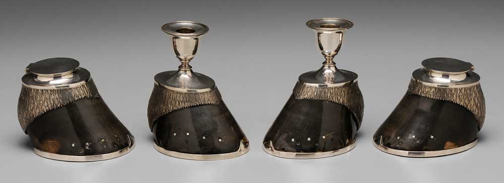 Set of Four Silver-Mounted Hoofs