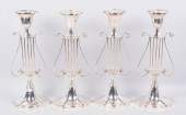 SET OF FOUR SILVERPLATED LYRE-