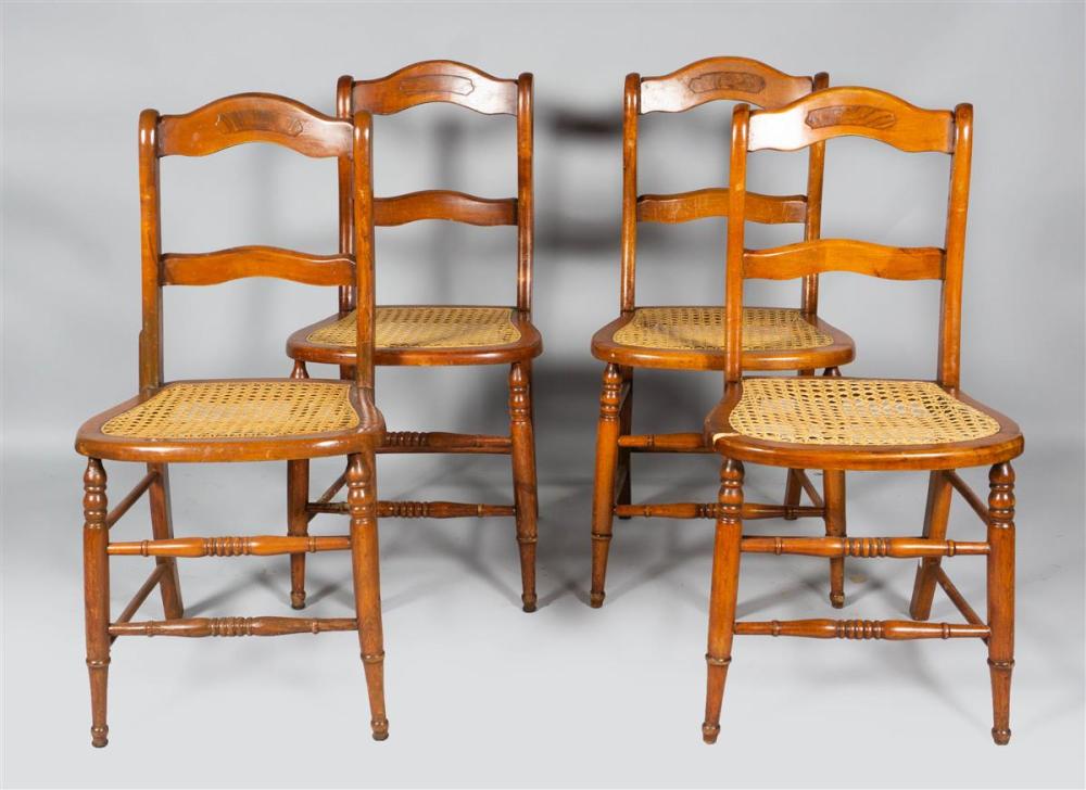 SET OF FOUR SMALL WOODEN WICKER