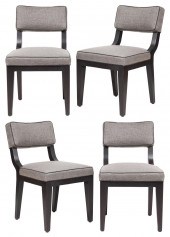 SET OF FOUR STAINED WOOD DININ