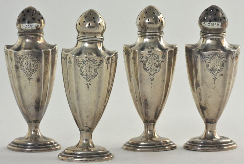 Set of Four Sterling Salt and