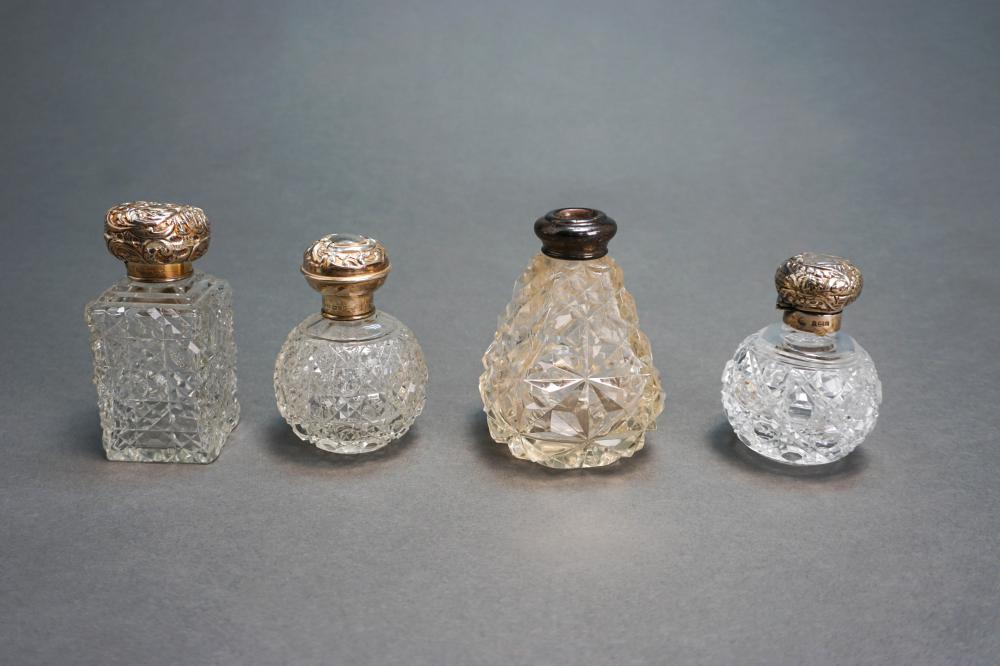 SET OF FOUR STERLING SILVER MOUNTED
