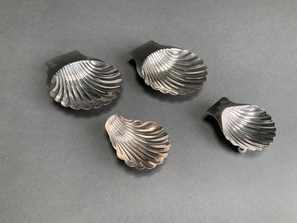 SET OF FOUR STERLING SILVER SHELL