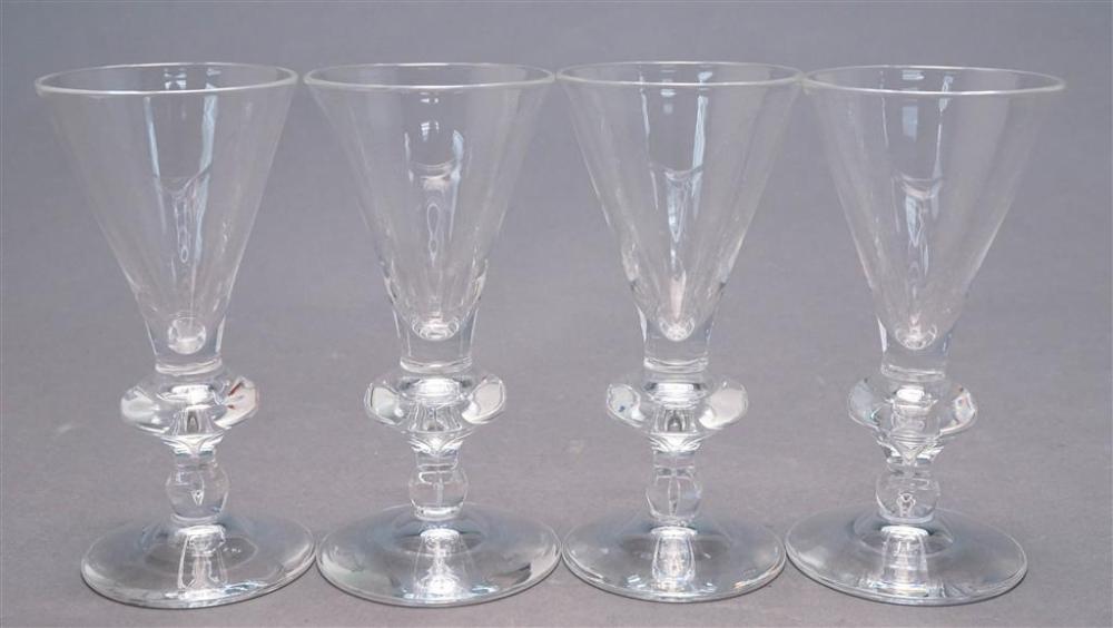 SET OF FOUR STEUBEN CRYSTAL STEM