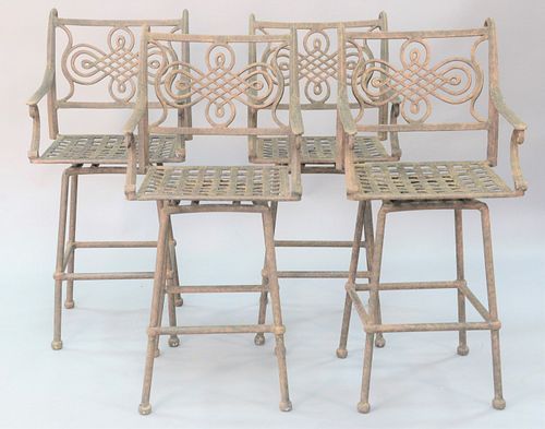 SET OF FOUR SWIVEL OUTDOOR BAR