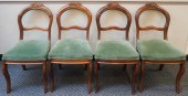 SET OF FOUR VICTORIAN WALNUT G