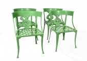 SET OF FOUR VINTAGE GREEN PAIN