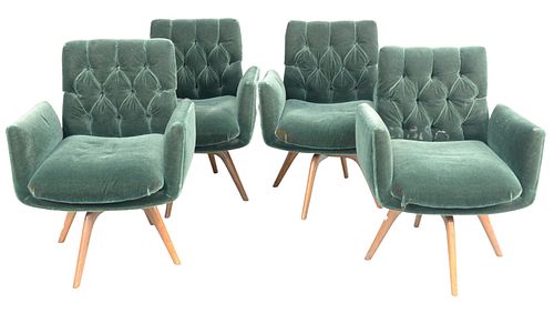 SET OF FOUR VLADIMIR KAGAN SWIVEL