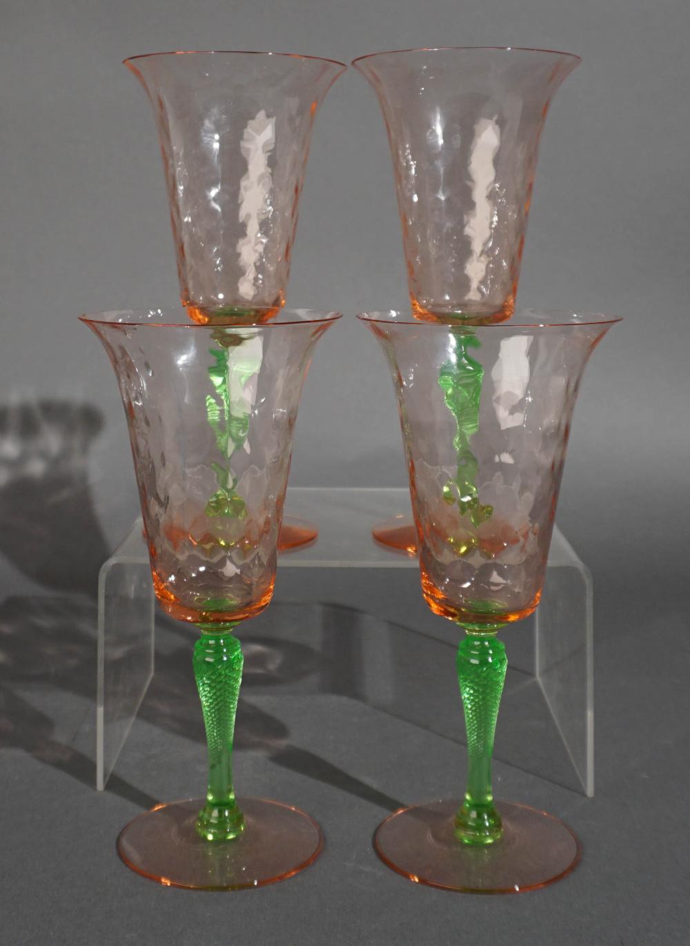 SET OF FOUR WATERMELON COLORED