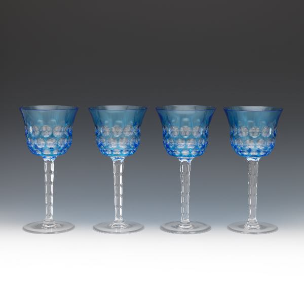 SET OF FOUR WHEEL CUT WATERFORD
