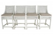 SET OF FOUR WICKER & RATTAN BA