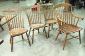 SET OF FOUR WINDSOR CHAIRS. Pi
