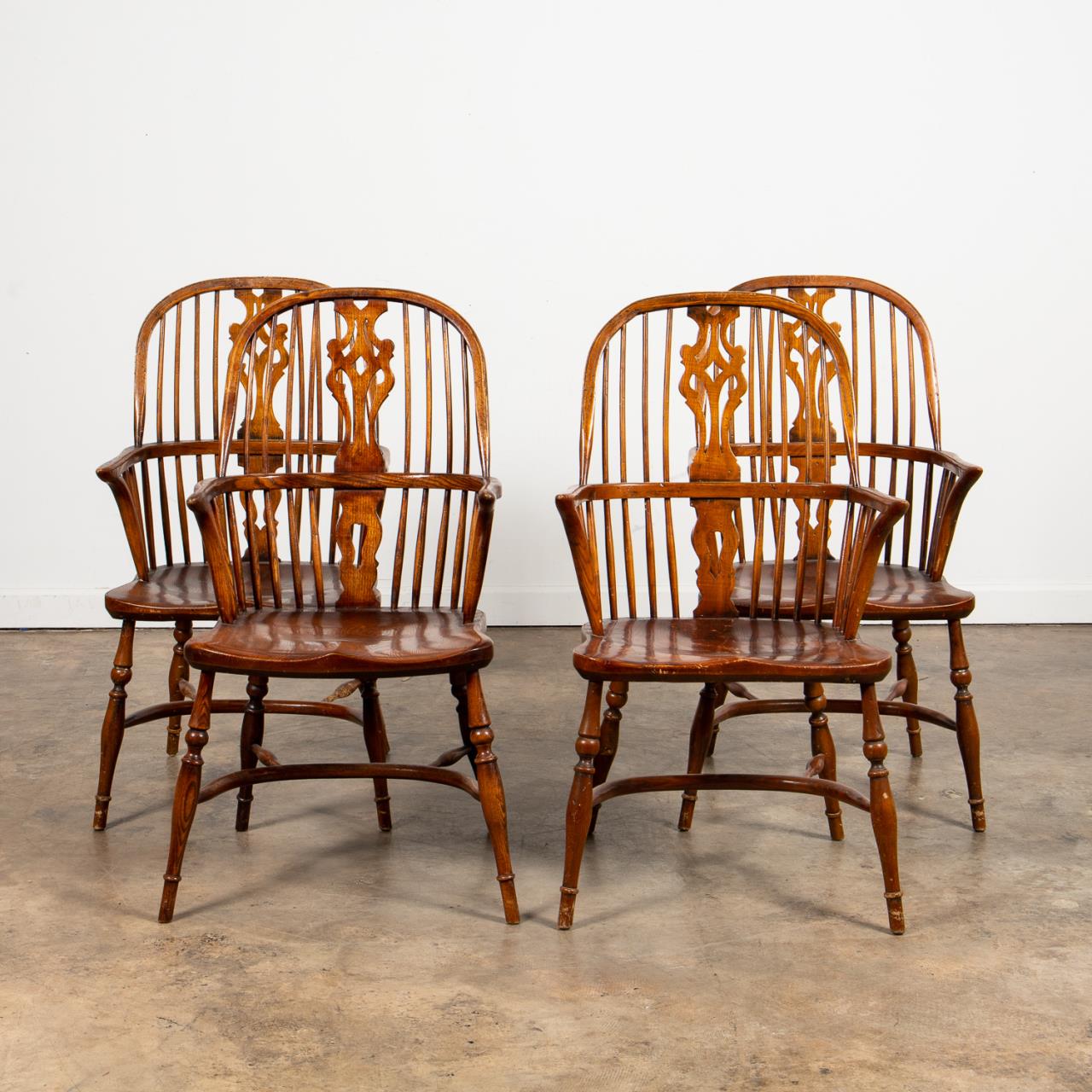 SET OF FOUR WINDSOR WOODEN