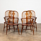 SET OF FOUR WINDSOR WOODEN ARM