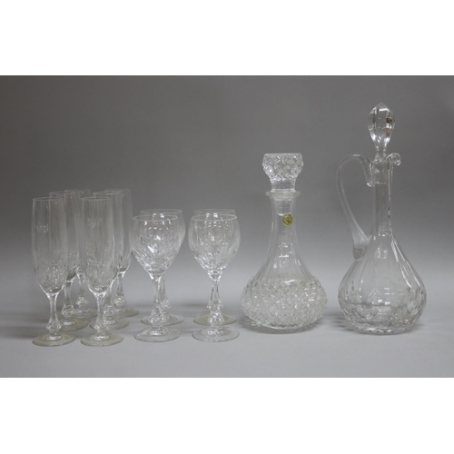 Set of French crystal glasses and