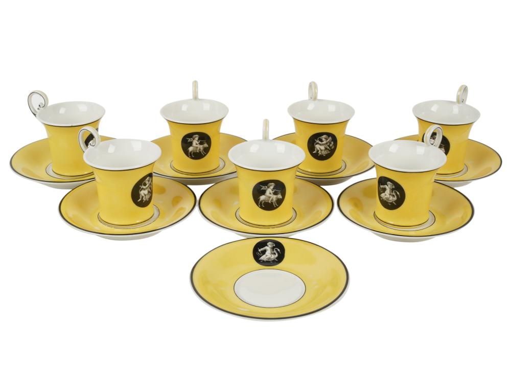 SET OF FRENCH PORCELAIN DEMITASSE