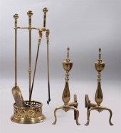 SET OF GEORGIAN STYLE BRASS AN