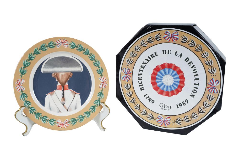 SET OF GIEN PORCELAIN PLATES
