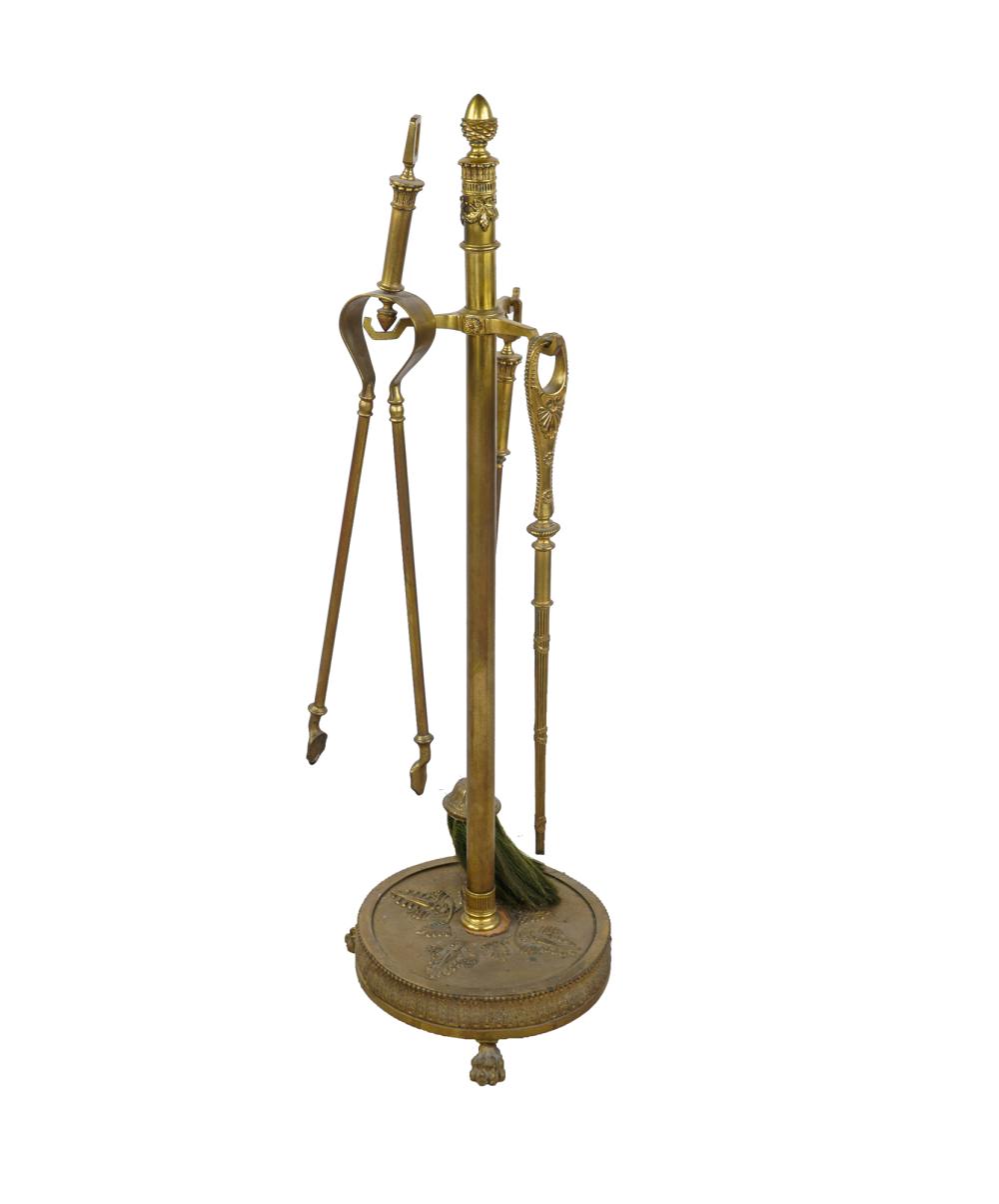 SET OF GILT METAL FIRE