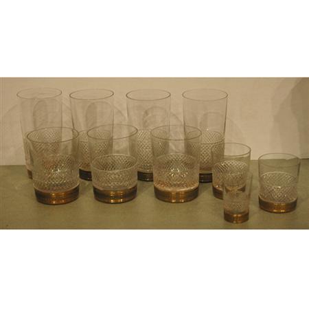 Set of Gilt-Metal Mounted Cut