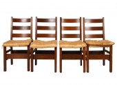 SET OF GUSTAV STICKLEY OAK LAD