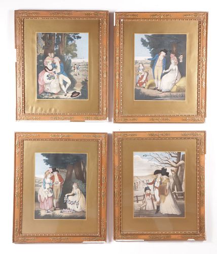 SET OF HAND COLORED REGENCY
