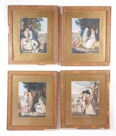 SET OF HAND COLORED REGENCY ME