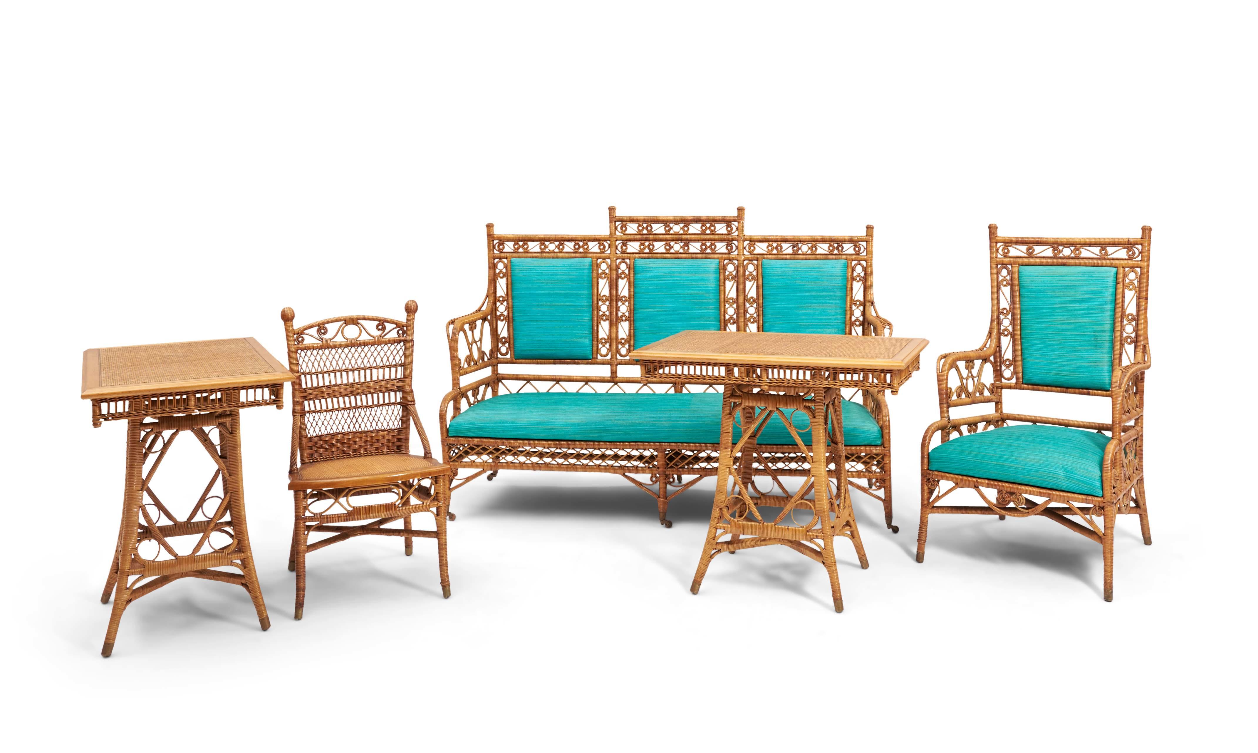 SET OF HEYWOOD WICKER FURNITURE a
