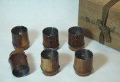 SET OF JAPANESE BAMBOO CUPS, M