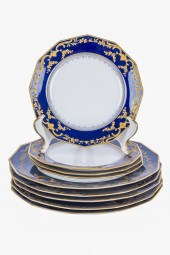 SET OF LIMOGES COBALT & GILT P