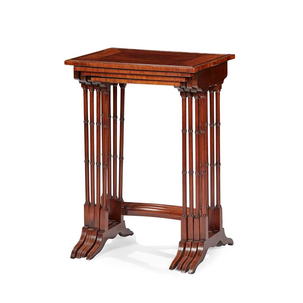 SET OF MAHOGANY AND KINGWOOD