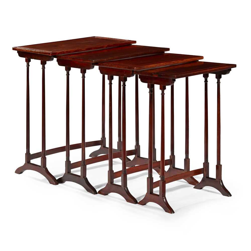 SET OF MAHOGANY QUARTETTO TABLES
