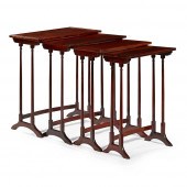 SET OF MAHOGANY QUARTETTO TABL