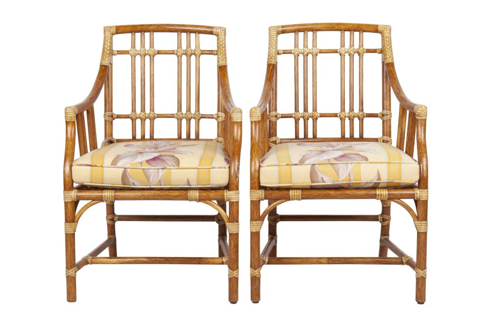 SET OF MCGUIRE RATTAN DINING