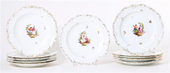 Set of Meissen porcelain dessert
