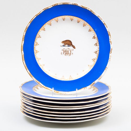 SET OF NINE COPLAND BLUE GROUND