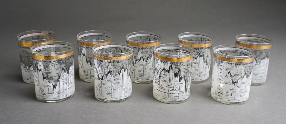 SET OF NINE DOW JONES GOLD